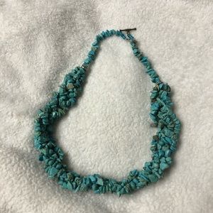 Turquoise Color Stone Collar-length Necklace